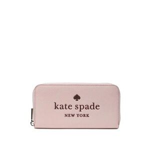 Kate Spade Glitter On Rose Smoke Embossed Leather Lg Continental Zip Wallet $249